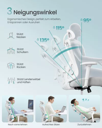 Irodai ergonomikus szék, állítható hálós háttámlával, galambszürke szövet