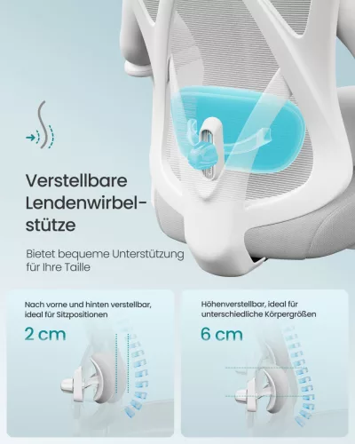 Irodai ergonomikus szék, állítható hálós háttámlával, galambszürke szövet