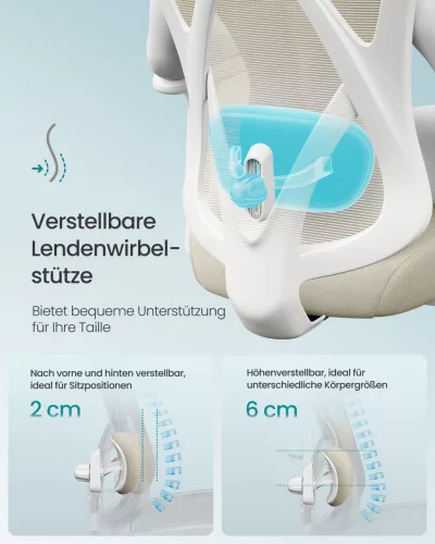 Irodai ergonomikus szék, állítható hálós háttámlával, bézs szövet