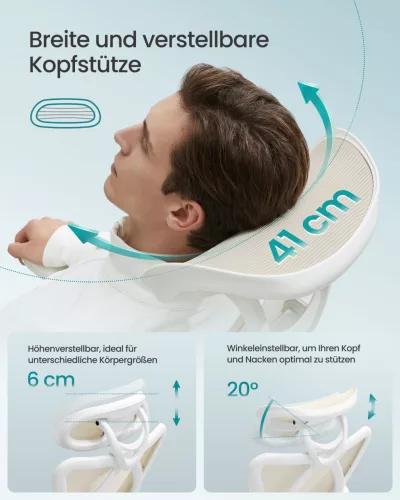 Irodai ergonomikus szék, állítható hálós háttámlával, bézs szövet