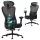 Irodai szék, ergonomikus, állítható deréktámasszal, fekete