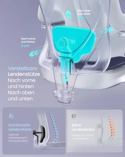 Irodai szék, ergonomikus, állítható támasz, tinta fekete