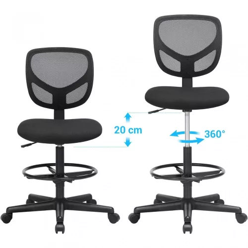 SONGMICS Hálós Munkaszék, OBN15BK