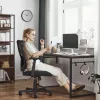 Irodai ergonomikus szék, állítható deréktámasszal és kartámasszal, fekete