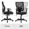 Irodai ergonomikus szék, állítható deréktámasszal és kartámasszal, fekete