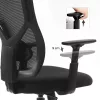 Irodai ergonomikus szék, állítható deréktámasszal és kartámasszal, fekete