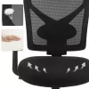 Irodai ergonomikus szék, állítható deréktámasszal és kartámasszal, fekete