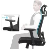 Irodai forgószék, ergonomikus, hálós, állítható fejtámasz, fekete