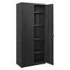 Irodai tárolószekrény, 4 polccal, zárható, fekete