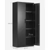 Irodai tárolószekrény, 4 polccal, zárható, fekete