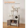 Feandrea Greige PCT113G01 Macskakaparó oszlop macskaalom tálca szekrénnyel, 2 az 1-ben