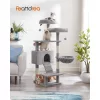 FEANDREA Macska fa, Macska torony 142 cm, Macska tevékenység központ, Világosszürke PCT160W01
