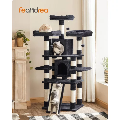 FEANDREA Macska fa, nagy macska torony, 170 cm, füstös szürke PCT18GYZ