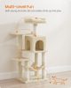 Macska kaparófa, cicatorony, 4 kaparóval, 2 pihenőhely, bézs 40x40x112cm