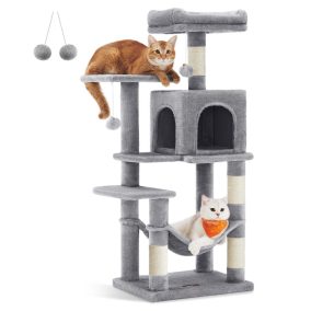 Feandrea macskafa, macska kondó függőággyal, 112 cm, világosszürke PCT261W01