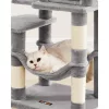Feandrea macskafa, macska kondó függőággyal, 112 cm, világosszürke PCT261W01