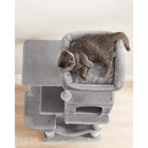 Feandrea macskafa, macska kondó függőággyal, 112 cm, világosszürke PCT261W01