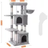 FEANDREA Macska fa, Macska lak, Aktivitás központ, 120 cm, Világosszürke PCT80W