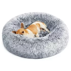 Kutyafekhely bolyhos puha kör alakú, 60 cm, szürke