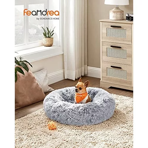 Kutyafekhely bolyhos puha kör alakú, 60 cm, szürke