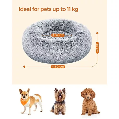 Kutyafekhely bolyhos puha kör alakú, 60 cm, szürke
