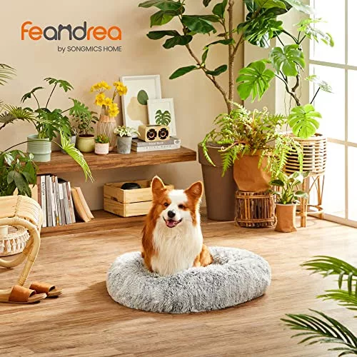 FEANDREA Kutyafekhely, Donut macskafekhely, puha nyugtató állatfekhely eltávolítható, mosható