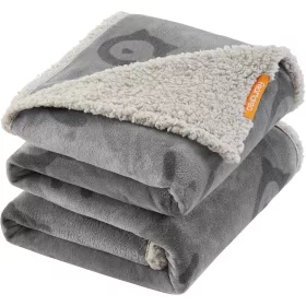   Vízálló kutyatakaró, Sherpa plüss pléd nagy méretű kutyáknak, szürke