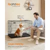 FEANDREA Kutyabox, összecsukható, 107 cm, 2 ajtóval, XL, fekete PPD42H