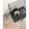 FEANDREA Kutyabox, összecsukható, 107 cm, 2 ajtóval, XL, fekete PPD42H
