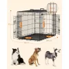FEANDREA Kutyabox, összecsukható, 107 cm, 2 ajtóval, XL, fekete PPD42H