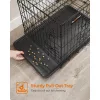 FEANDREA Kutyabox, összecsukható, 107 cm, 2 ajtóval, XL, fekete PPD42H