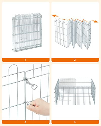 FEANDREA Kiskutya Nyúl Összecsukható Kifutó Kutyák számára Ezüst