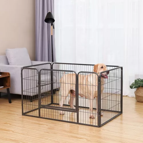 FEANDREA kiskutya játszóház, kutyakerítés, háziállat mozgásterület, szürke PPK04GY