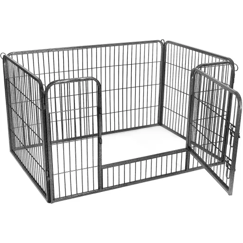 FEANDREA kiskutya játszóház, kutyakerítés, háziállat mozgásterület, szürke PPK04GY