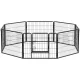 FEANDREA 8-Panel Pet Playpen, Iron Dog Cage, Heavy Duty Pet Fence, Puppy Whelping Pen, Foldable and