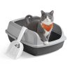 Macskaalom doboz, magas oldalfallal, nyitott, szürke 54x42x38cm