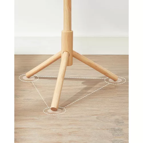 VASAGLE Álló ruhafogas, masszív fa ruhafogas, fára emlékeztető ruhafogas 8 akasszal, 3