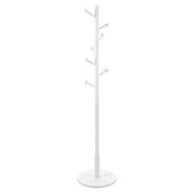 VASAGLE Öltözőállvány Szabadon álló Öltözőfa 7 Kerek Akasszal, Fa Folyosófa, Bejárati