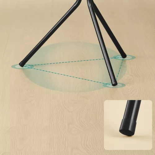 Álló fogas, fém, 16 akasztóval, fekete, 48 x 43 x 175 cm