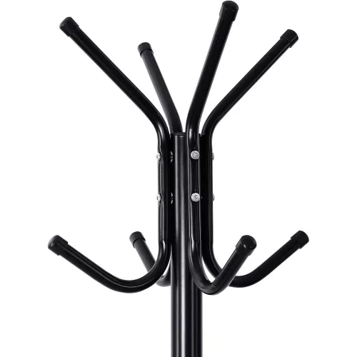 SONGMICS Stílusos Fém Fogasállvány Akasztóval 12 akasztóval 176 cm Fekete RCR17B