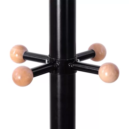 SONGMICS Stílusos Fém Fogasállvány Akasztóval 12 akasztóval 176 cm Fekete RCR17B