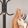 SONGMICS Fém Kabátakasztó, Ruhatartó, Kalap Táska Akasztó, 182 cm Magas Folyosófa, Fekete