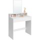 Fésülködőasztal, sminkasztal tükörrel fiókokkal, fehér 80x40x140cm