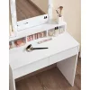 Fésülködőasztal, sminkasztal tükörrel fiókokkal, fehér 80x40x145cm