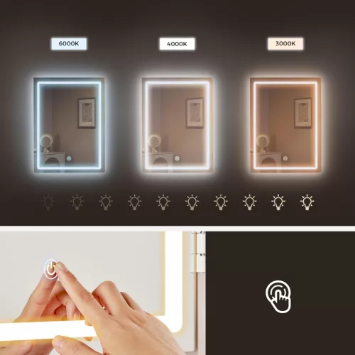 Fésülködőasztal LED világítással, tükörrel, fiókokkal, polcokkal