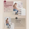Fésülködőasztal, tükörrel, LED világítással, 8 fiókkal, bővíthető, fehér