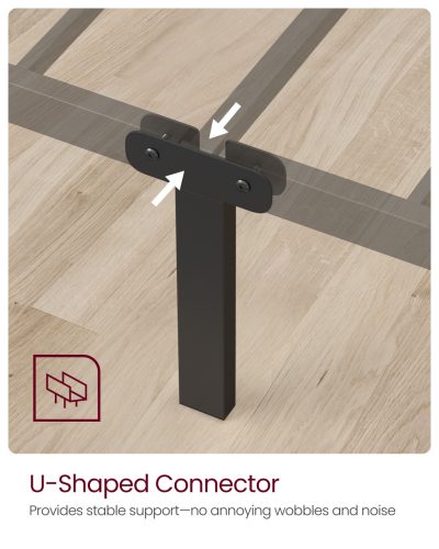 Egyszemélyes fém ágykeret, matrachoz, fekete, 197x90 cm