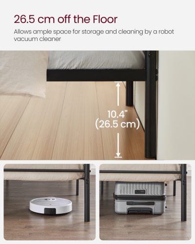 Egyszemélyes fém ágykeret, matrachoz, fekete, 197x90 cm