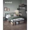 VASAGLE Kétszemélyes ágykeret Fém ágykeret, 140 x 190 cm-es matracokhoz, Felnőtteknek,