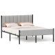Kétszemélyes ágykeret, 160x200 cm, kárpitozott fejtámlával, szürke